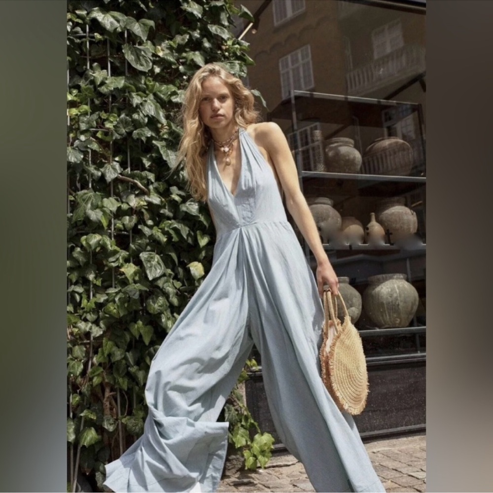 Free People Show Your Stripes green jumpsuit